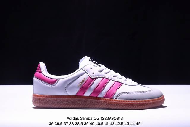 真标阿迪达斯三叶草adidas Originals Samba Og 桑巴舞系列绅士德训足球风百搭低帮休闲运动板鞋 货号:Ie6522 尺码:36 36.5 3