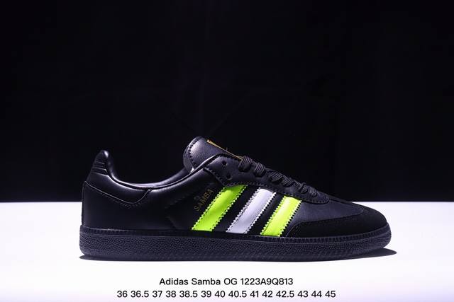 真标阿迪达斯三叶草adidas Originals Samba Og 桑巴舞系列绅士德训足球风百搭低帮休闲运动板鞋 货号:Ie6522 尺码:36 36.5 3