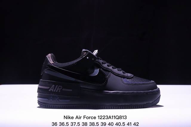 公司级耐克nike Wmns Air Force 1 Shadow全新少女系解构主义设计 马卡龙空军一号轻量增高低帮百搭板鞋 为经典设计注入玩味元素 分层结构