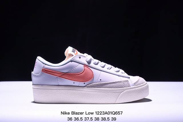 带半码 耐克 Nike Blazer Low '77 Jumbo 耐克开拓者厚底高帮板鞋 牛皮材质 Xm1223Q657