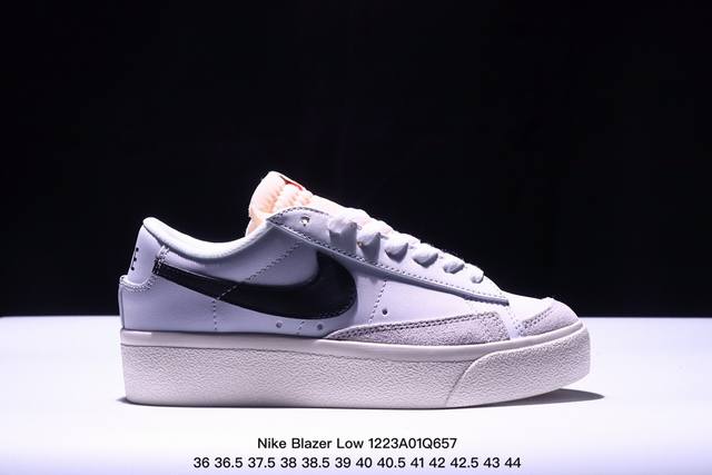 带半码 耐克 Nike Blazer Low '77 Jumbo 耐克开拓者厚底高帮板鞋 牛皮材质 Xm1223Q657