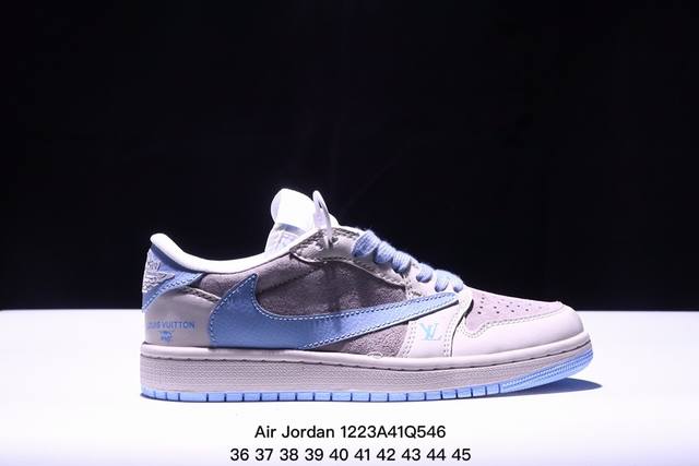 简介：Travis Scott X Fragment Design X乔丹 Jordan Air Jordan 1 Low Og Sp Aj1 乔1 Lv联名