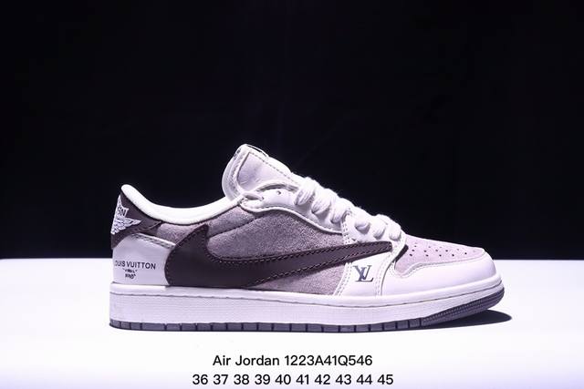 简介：Travis Scott X Fragment Design X乔丹 Jordan Air Jordan 1 Low Og Sp Aj1 乔1 Lv联名