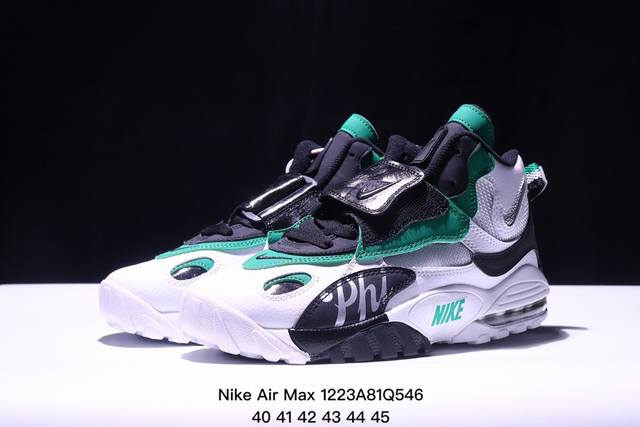 集合图 P Nike Air Max Speed Turf 耐克气垫缓震高帮篮球鞋 舒适轻便 耐磨防滑透气 University Red 牛皮材质训练鞋 Siz