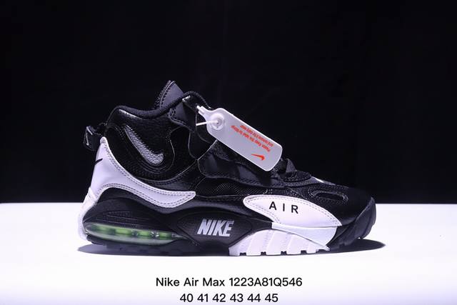 Nike Air Max Speed Turf 耐克气垫缓震高帮篮球鞋 舒适轻便 耐磨防滑透气 University Red 牛皮材质训练鞋 Size:40-4