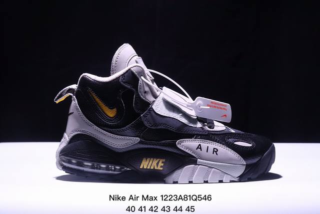 Nike Air Max Speed Turf 耐克气垫缓震高帮篮球鞋 舒适轻便 耐磨防滑透气 University Red 牛皮材质训练鞋 Size:40-4