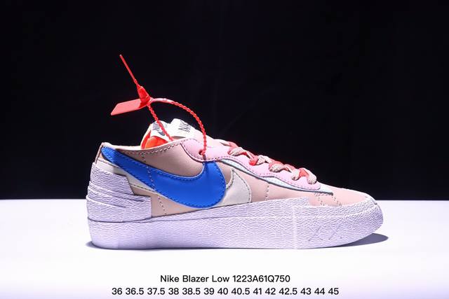 联名日式解构美学品牌sacai X Nike Blazer Low 重叠设计前卫开拓者低帮百搭板鞋 Sacai X Nike 全新双配色blazer Low 即