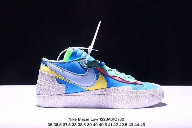 联名日式解构美学品牌sacai X Nike Blazer Low 重叠设计前卫开拓者低帮百搭板鞋 Sacai X Nike 全新双配色blazer Low 即