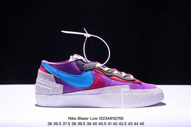 联名日式解构美学品牌sacai X Nike Blazer Low 重叠设计前卫开拓者低帮百搭板鞋 Sacai X Nike 全新双配色blazer Low 即