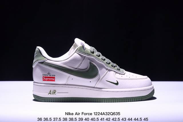 海外限量发售！公司级nike Air Force 1 '07 Low “斯图西联名--深蓝米白”空军一号 低帮 运动鞋 休闲鞋 折边针车 工艺难度大 原楦头原纸