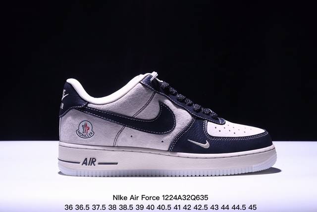 海外限量发售！公司级nike Air Force 1 '07 Low “斯图西联名--深蓝米白”空军一号 低帮 运动鞋 休闲鞋 折边针车 工艺难度大 原楦头原纸