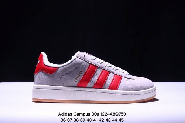 Adidas Originals Campus 00S 学院系列 面包风经典复古低帮百搭休闲运动板鞋 尺码：36-45 Xm1224Q750