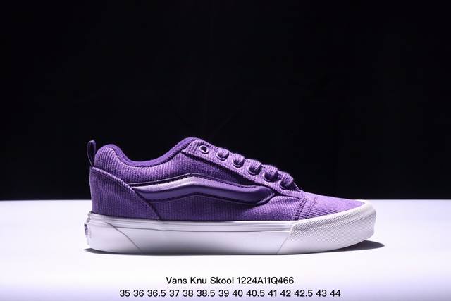 Vans Knu Skool 百搭休闲防滑减震低帮 板鞋男女同款vans 面包 颜色：Vans 面包紫色灯芯绒 货号：Vn000Crpcif 尺码：35 36