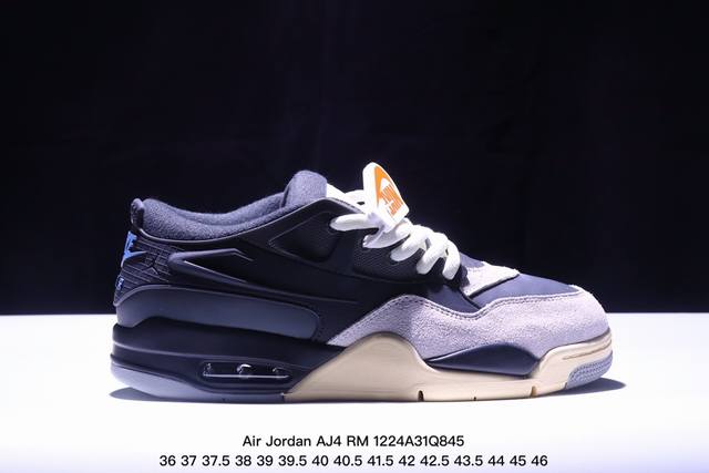 Air Jordan Aj4 Rm 重制版低帮复古篮球鞋 实拍首发 采用了低帮的设计 并保留了众多aj4的经典元素 鞋身以皮革 麂皮材质拼接打造 Aj4经典的t