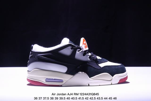 Air Jordan Aj4 Rm 重制版低帮复古篮球鞋 实拍首发 采用了低帮的设计 并保留了众多aj4的经典元素 鞋身以皮革 麂皮材质拼接打造 Aj4经典的t