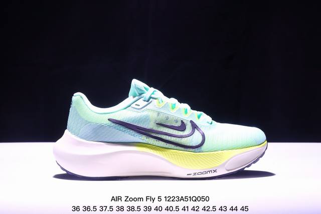 公司级air Zoom Fly 5 超轻跑步鞋织物减震轻盈跑步鞋 公司级 该鞋款专为训练和竞速而生 助力疾速畅跑采用柔软的泡绵缓震配置 结合不易磨损橡胶官方货号