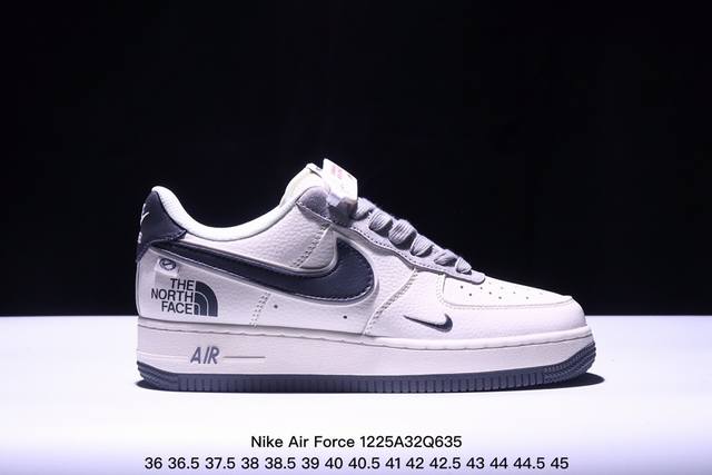 海外限量发售！公司级nike Air Force 1 '07 Low “北面联名--米白灰勾灰底”空军一号 低帮 运动鞋 休闲鞋 折边针车 工艺难度大 原楦头原