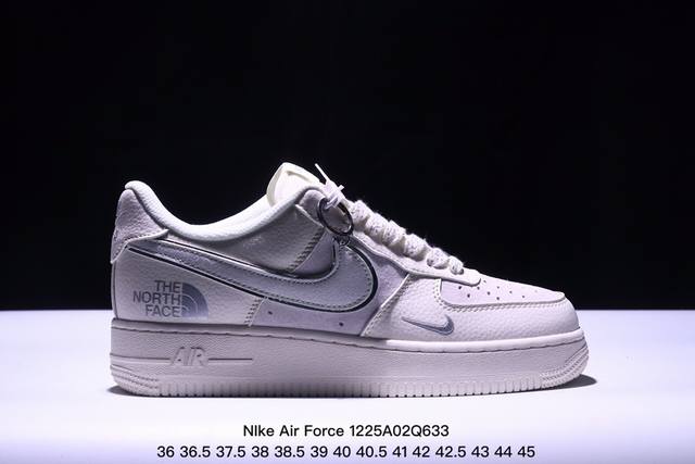 海外限量发售！公司级nike Air Force 1 '07 Low “北面联名--满天星深蓝勾白配色”空军一号 低帮 运动鞋 休闲鞋 折边针车 工艺难度大 原