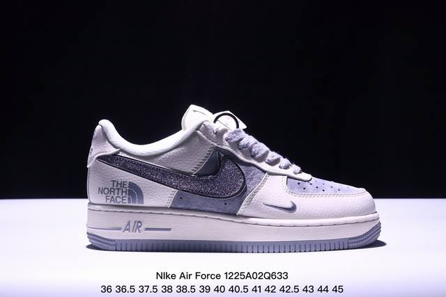 海外限量发售！公司级nike Air Force 1 '07 Low “北面联名--满天星深蓝勾白配色”空军一号 低帮 运动鞋 休闲鞋 折边针车 工艺难度大 原