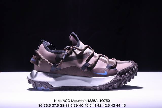 Nike Acg Mountain Fly Low Gtx Se 耐克 低帮 峡谷紫 机能防水 低邦户外功能鞋 鞋面采用gore-Tex技术，提供出色防水性能，