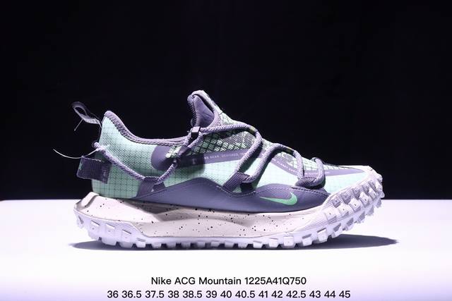 Nike Acg Mountain Fly Low Gtx Se 耐克 低帮 峡谷紫 机能防水 低邦户外功能鞋 鞋面采用gore-Tex技术，提供出色防水性能，