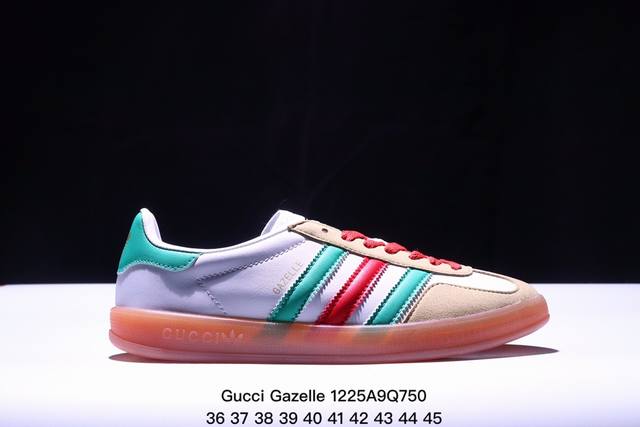 阿迪达斯 Adidas Originals X Gucci Gazelle 阿迪古驰联名经典休闲板鞋 复古男女运动鞋，融汇两个品牌丰富且历史悠久的典藏元素, A