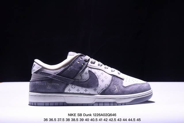 Nk Sb Dunk Low Lv联名牛仔蓝 周年高端定制 低帮休闲板鞋 #高端定制鞋盒 原装头层材料 独家版型蒸餾加工 大厂纯原品质出货 超高清洁度 皮料切割