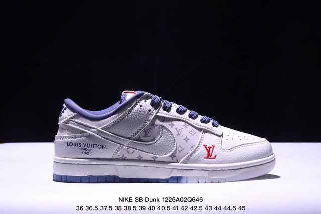 Nk Sb Dunk Low Lv联名牛仔蓝 周年高端定制 低帮休闲板鞋 #高端定制鞋盒 原装头层材料 独家版型蒸餾加工 大厂纯原品质出货 超高清洁度 皮料切割