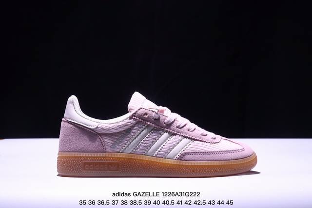 Adidas Originals Handball Spezial休闲舒适 防滑 耐磨 低帮 板鞋女款沙粉色 灰白色