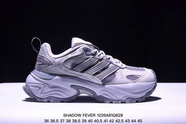 公司级adidas Shadow Fever 复古单品简约舒适防滑耐磨低帮 休闲老爹鞋 承载青春情怀的板鞋 经典三条杠装饰鞋侧 品牌辨识度清晰官方货号：Jq76