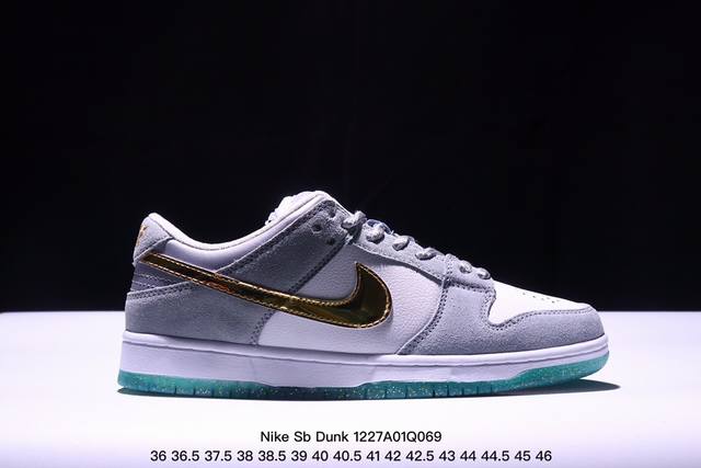 真标 耐克 Nike Sb Dunk Low Pro 男女同款运动鞋复古板鞋，采用柔软皮革鞋面，经久耐穿，塑就如元年款 Dunk 般的复古质感。鞋头透气孔，搭配