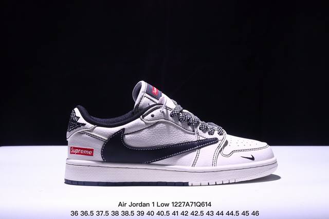 Travis Scott X Fragment Design X Jordan Air Jordan 1 Low Og Sp Supreme联名 “深蓝勾” 多