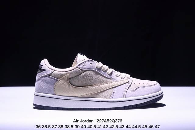 公司级aj1倒勾travis Scott X Air Jordan 1 ” Reverse Mocha “ Aj1乔1 Ts 闪电 联名倒钩 低帮文化篮球鞋 完