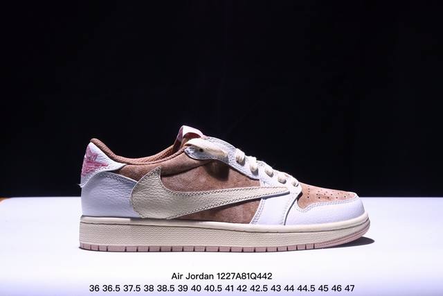 公司级带半码travis Scott X Fragment Design X Jordan Air Jordan 1 Low Og Sp 多方联名合作融合了tr