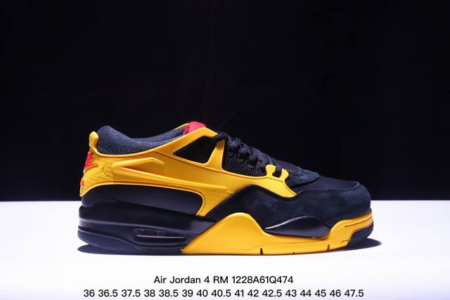 公司级 带半码 Jordan Air Jordan 4 Rm 复古单品 防滑 低帮 复古篮球鞋 男款黑米此款鞋采用近几年比较流行的版型设计，外观时尚大气。鞋底采