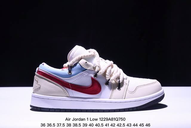 耐克 乔丹air Jordan 1 Low Aj1 乔1 乔丹1代aj1 解构绑带 双鞋带 低帮复古文化休闲运动篮球鞋。该鞋款从 1985 年元年款汲取设计灵感