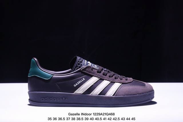 公司级adidas Originals Gazelle Indoor 三叶草休闲防滑耐磨低帮板鞋 鞋头出色设计 塑就出众贴合感 稳固的后跟贴合足部曲线设计 软弹