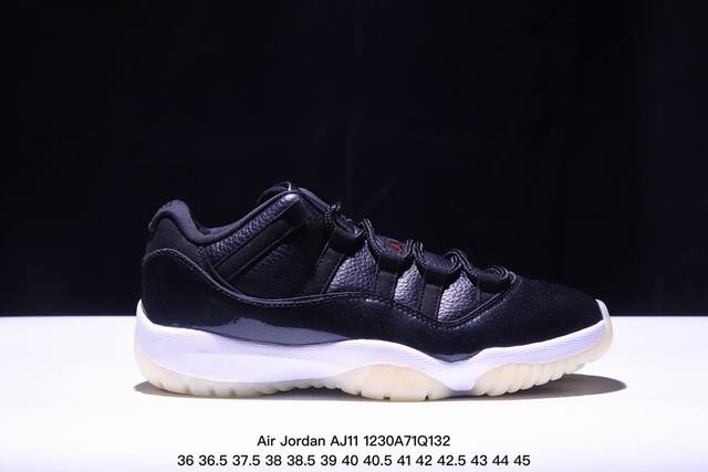 公司级air Jordan Aj11 Low 72-10 大魔王 原楦原档案数据开模打造 原厂中底拉帮钢印 原厂漆皮 防冻不开裂 头层皮料 原装鞋撑 水晶大底正