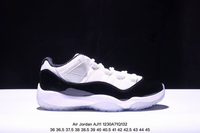 公司级air Jordan Aj11 Low 72-10 大魔王 原楦原档案数据开模打造 原厂中底拉帮钢印 原厂漆皮 防冻不开裂 头层皮料 原装鞋撑 水晶大底正