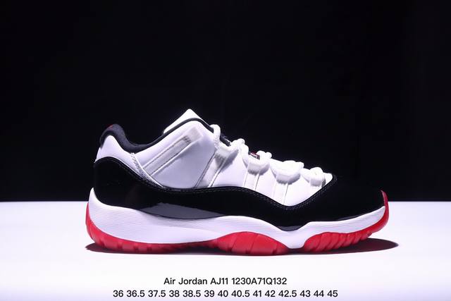 公司级air Jordan Aj11 Low 72-10 大魔王 原楦原档案数据开模打造 原厂中底拉帮钢印 原厂漆皮 防冻不开裂 头层皮料 原装鞋撑 水晶大底正