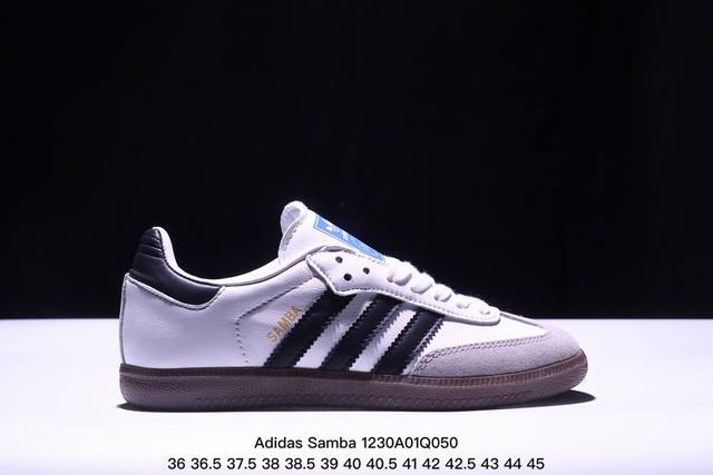 真标阿迪达斯三叶草adidas Originals Samba 桑巴舞系列绅士德训足球风百搭低帮休闲运动板鞋 货号:B75806 尺码:36 36.5 37 3