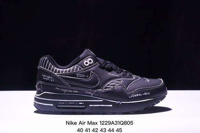 公司级nike Air Max 1 耐克气垫 缓震 耐磨运动鞋 鞋身材质均选择皮革 织物 麂皮多种材质覆盖 保证质感的前提下 层次感也相当不错 带有开窗式 Ai