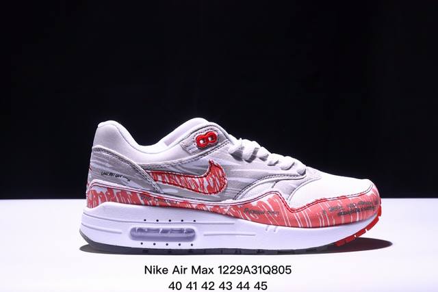 公司级nike Air Max 1 耐克气垫 缓震 耐磨运动鞋 鞋身材质均选择皮革 织物 麂皮多种材质覆盖 保证质感的前提下 层次感也相当不错 带有开窗式 Ai