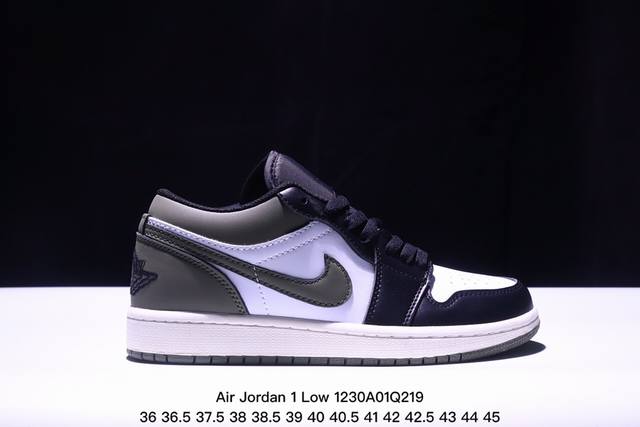 Air Jordan 1 Low Medium Olive 低帮 黑白绿 Aj1 乔丹1代 Aj1 乔1 低邦 军绿 男女同款 乔丹篮球鞋系列 整双鞋选用白黑绿