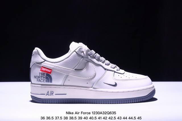 海外限量发售！公司级nike Air Force 1 '07 Low “斯图西联名--灰勾英文”空军一号 低帮 运动鞋 休闲鞋 折边针车 工艺难度大 原楦头原纸