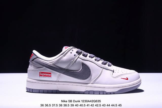 海外爆款限量发售！公司级 Nike Sb Dunk Low“ Supreme联名” 周年高端定制 低帮休闲板鞋 定制鞋盒 大厂纯原品质出货 超高清洁度 皮料切割