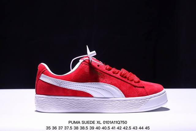 彪马puma Suede Xl 低帮复古轻便透气防滑减震休闲鞋 厚底增高运动板鞋 类型：男女鞋 尺码: 35-45含半码 货号：395777-02 Xm0101