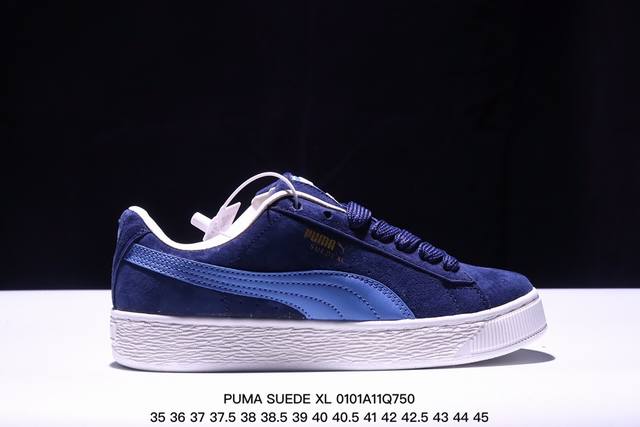 彪马puma Suede Xl 低帮复古轻便透气防滑减震休闲鞋 厚底增高运动板鞋 类型：男女鞋 尺码: 35-45含半码 货号：395777-02 Xm0101