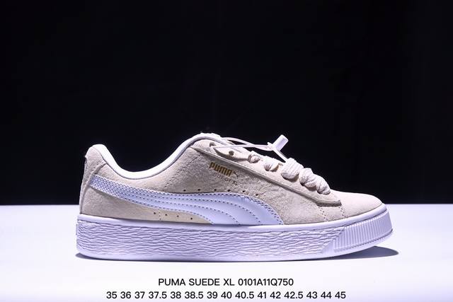 彪马puma Suede Xl 低帮复古轻便透气防滑减震休闲鞋 厚底增高运动板鞋 类型：男女鞋 尺码: 35-45含半码 货号：395777-02 Xm0101