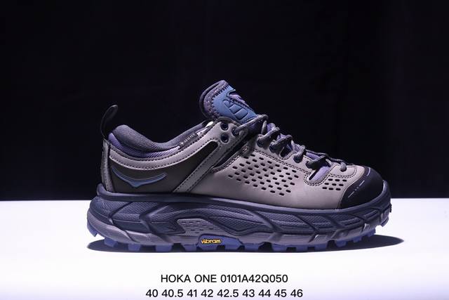 公司级hoka One One Tor Ultra Low 紫灰 托亚复古户外机能潮流功能鞋 上架实拍 #原楦原纸板开发 鞋子采用细腻头层牛皮革包围 内置全防水